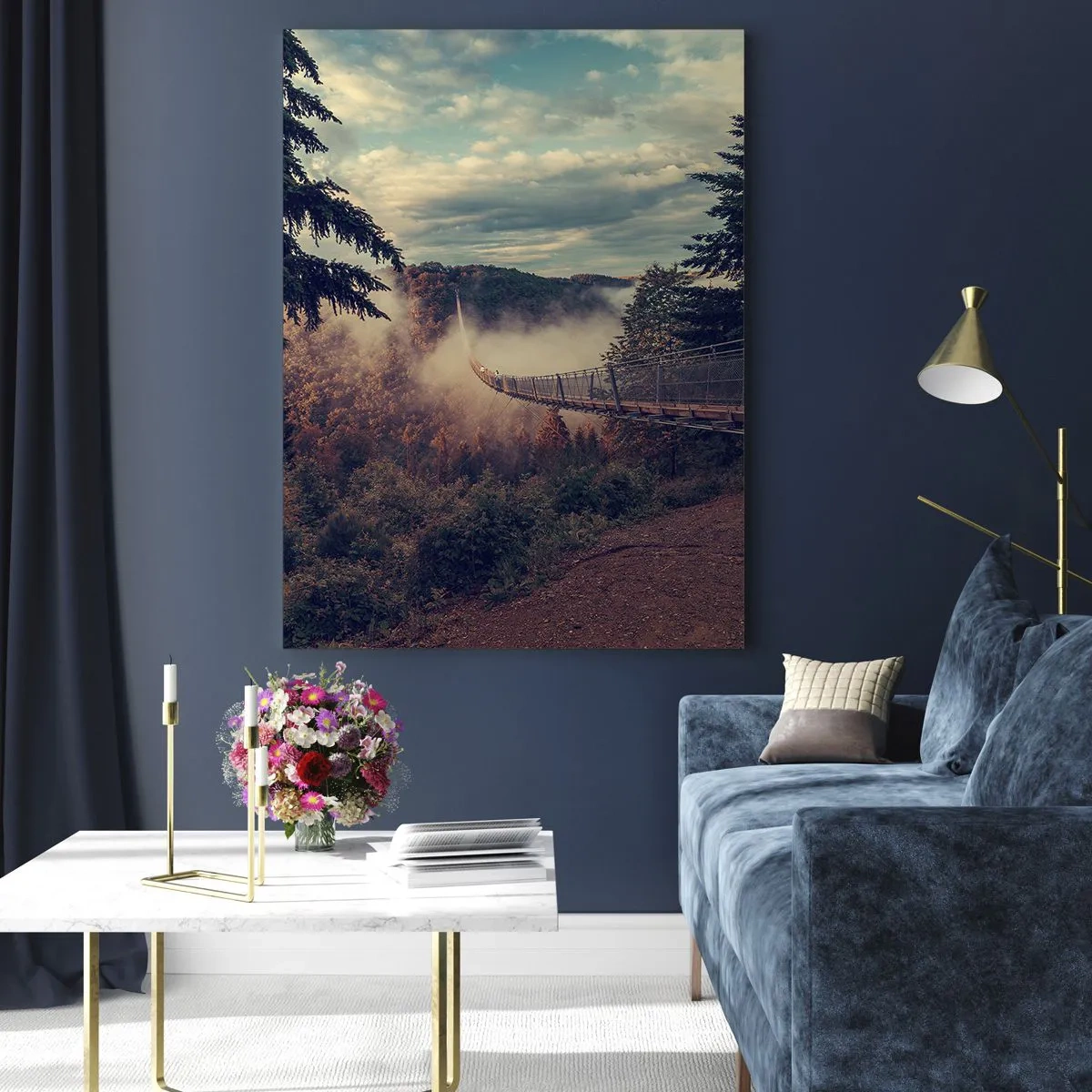 Quadro em vidro - Na floresta de outono - 70x100 cm