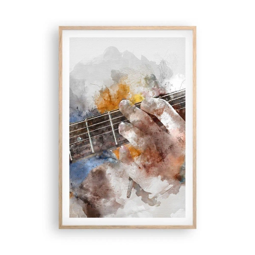 Pôster com moldura de carvalho claro - Poesia entre as cordas - 61x91 cm