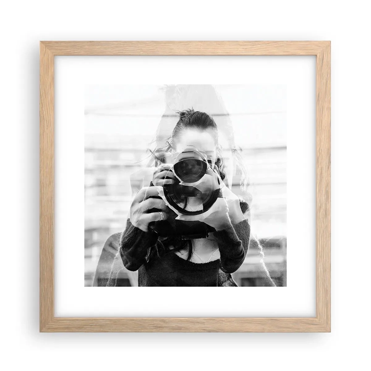 Pôster com moldura de carvalho claro - Criador e material - 30x30 cm