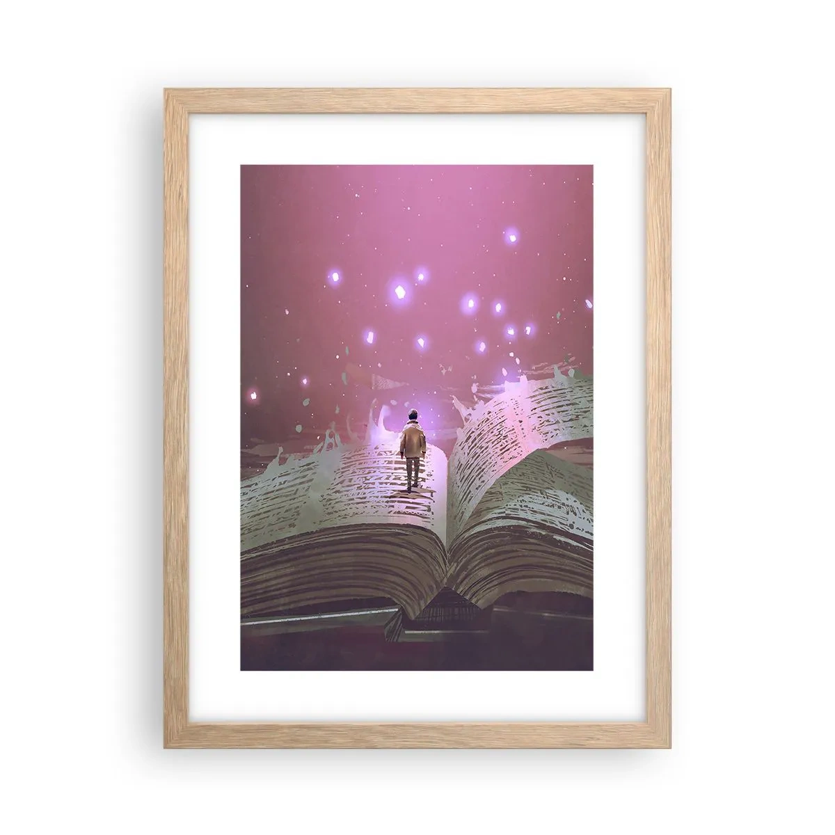 Pôster com moldura de carvalho claro - Um convite para outro mundo - leia! - 30x40 cm