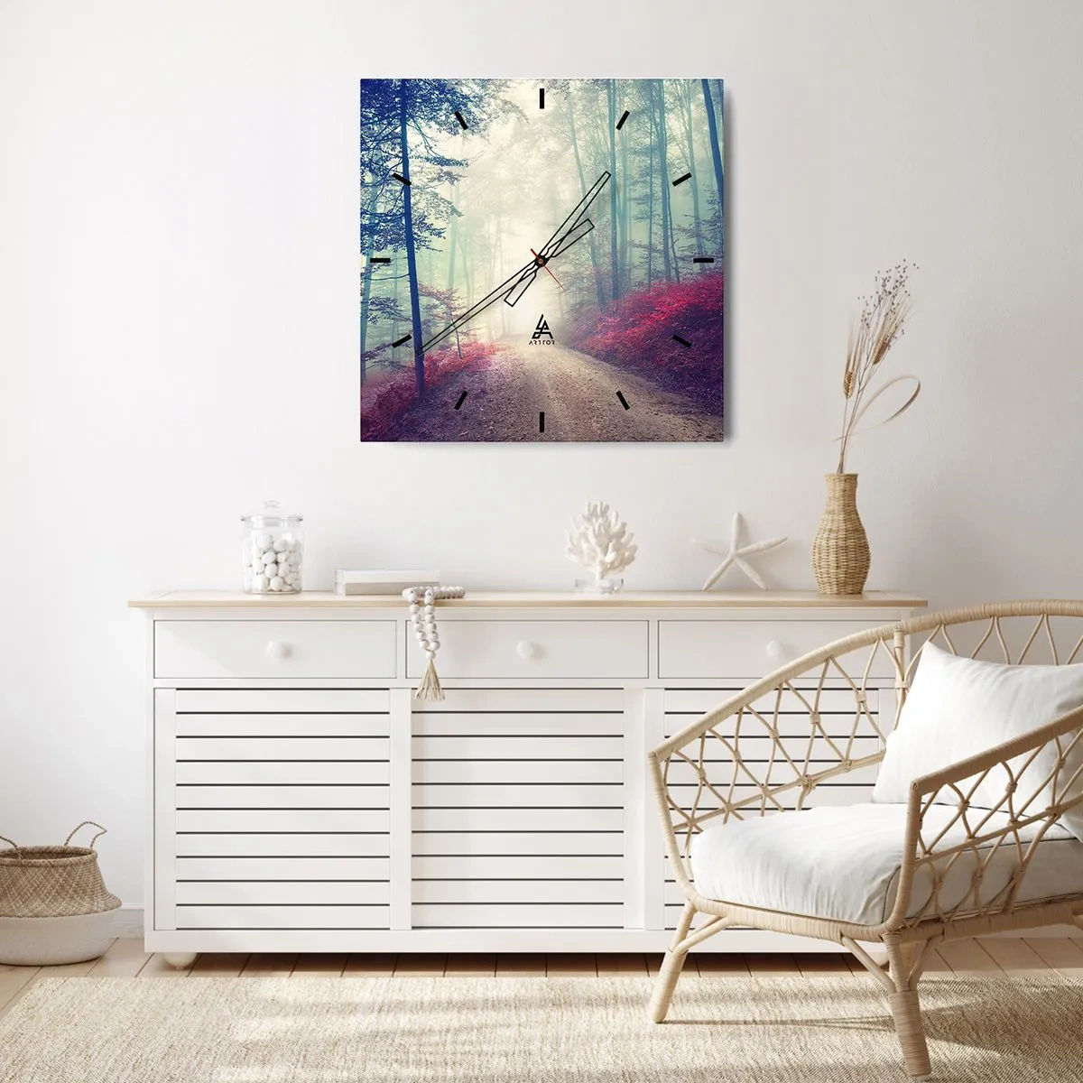 Relógio de parede - Relógio em vidro - Como é bom acordar cedo - 40x40 cm