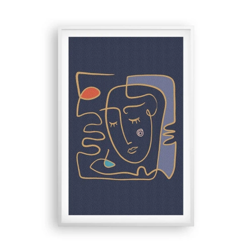 Pôster em moldura branca - Nos pensamentos - 61x91 cm