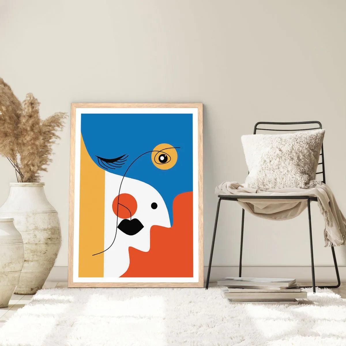 Pôster com moldura de carvalho claro - Retrato desconstruído - 50x70 cm