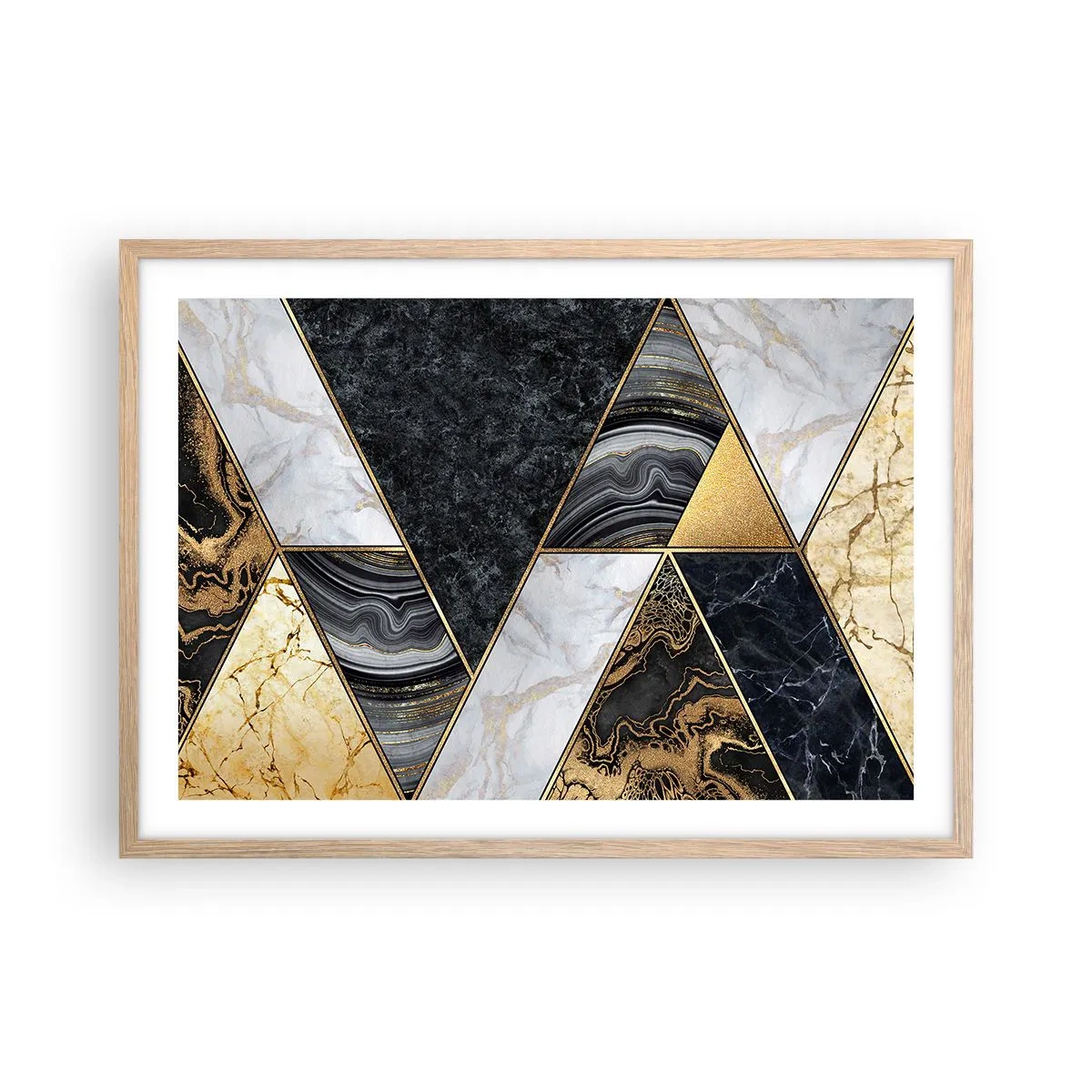 Pôster com moldura de carvalho claro - Pedra por pedra - 70x50 cm