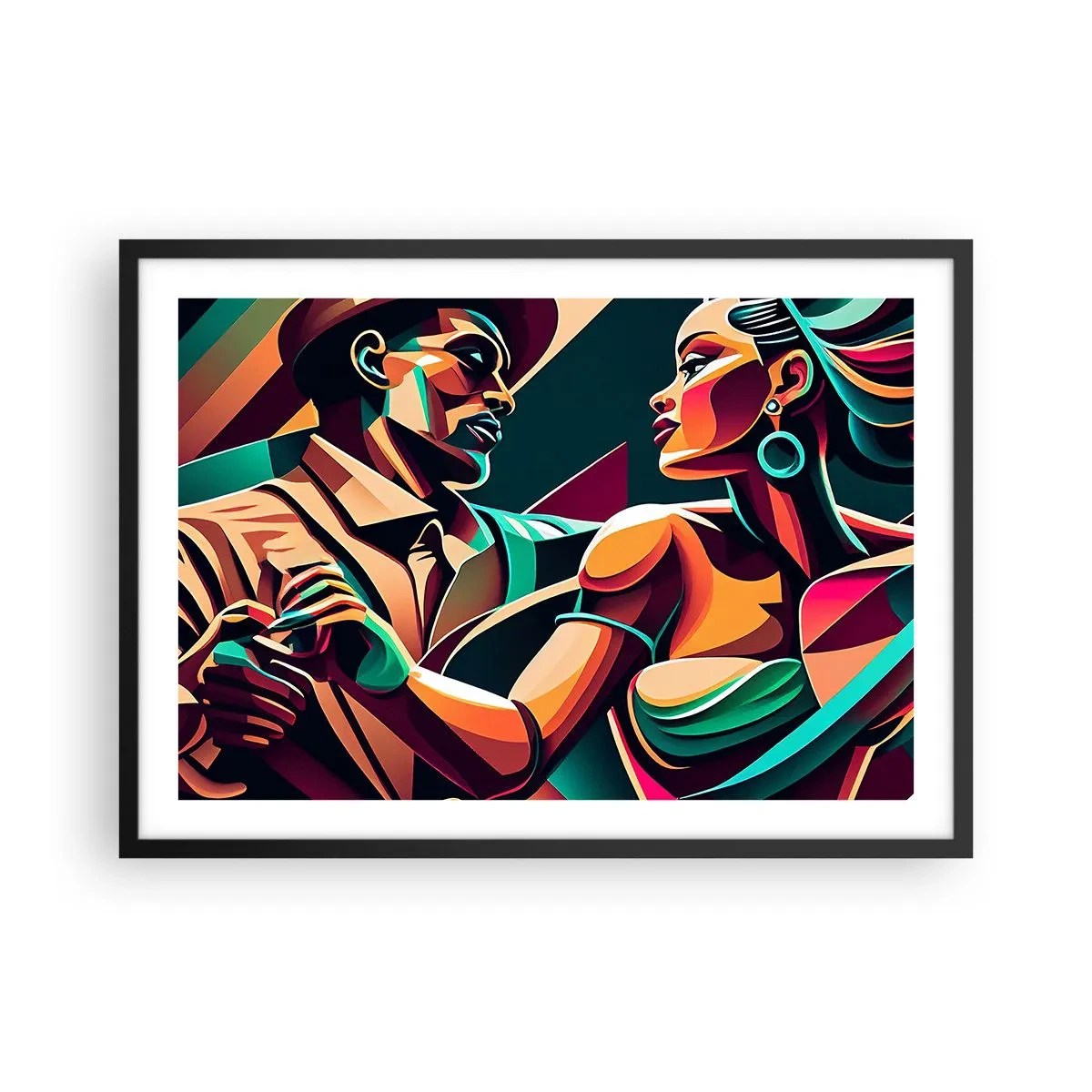 Pôster com moldura preta - No ritmo do coração - 70x50 cm
