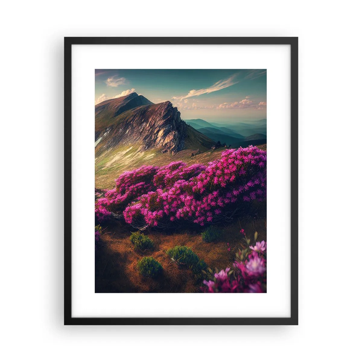 Pôster com moldura preta - Verão nas montanhas - 40x50 cm