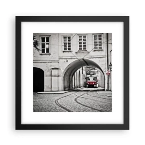 Pôster com moldura preta - Através do labirinto urbano - 30x30 cm