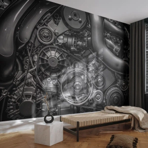 Papel de Parede Standard Eco - A poesia da mecánica - Motor, Mecânico, Metal - 150x105 cm
