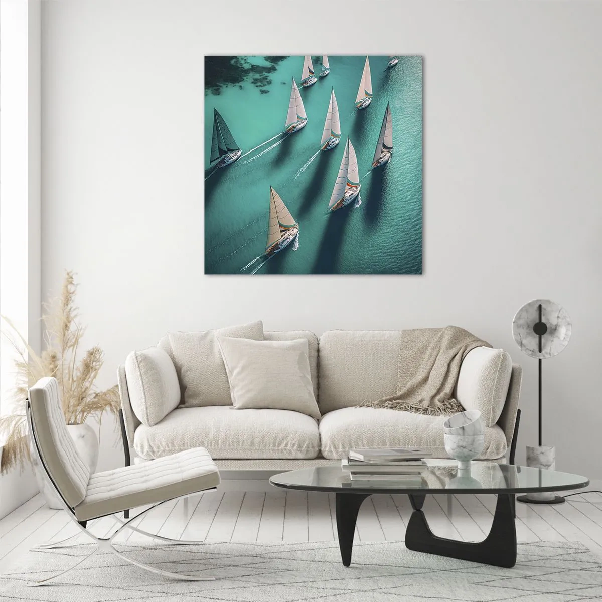 Quadro em vidro - Numa competição com o vento - 40x40 cm