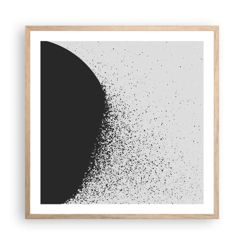 Pôster com moldura de carvalho claro - Movimento das moléculas - 60x60 cm