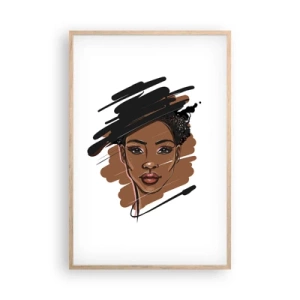 Pôster com moldura de carvalho claro - Doce como chocolate - 61x91 cm