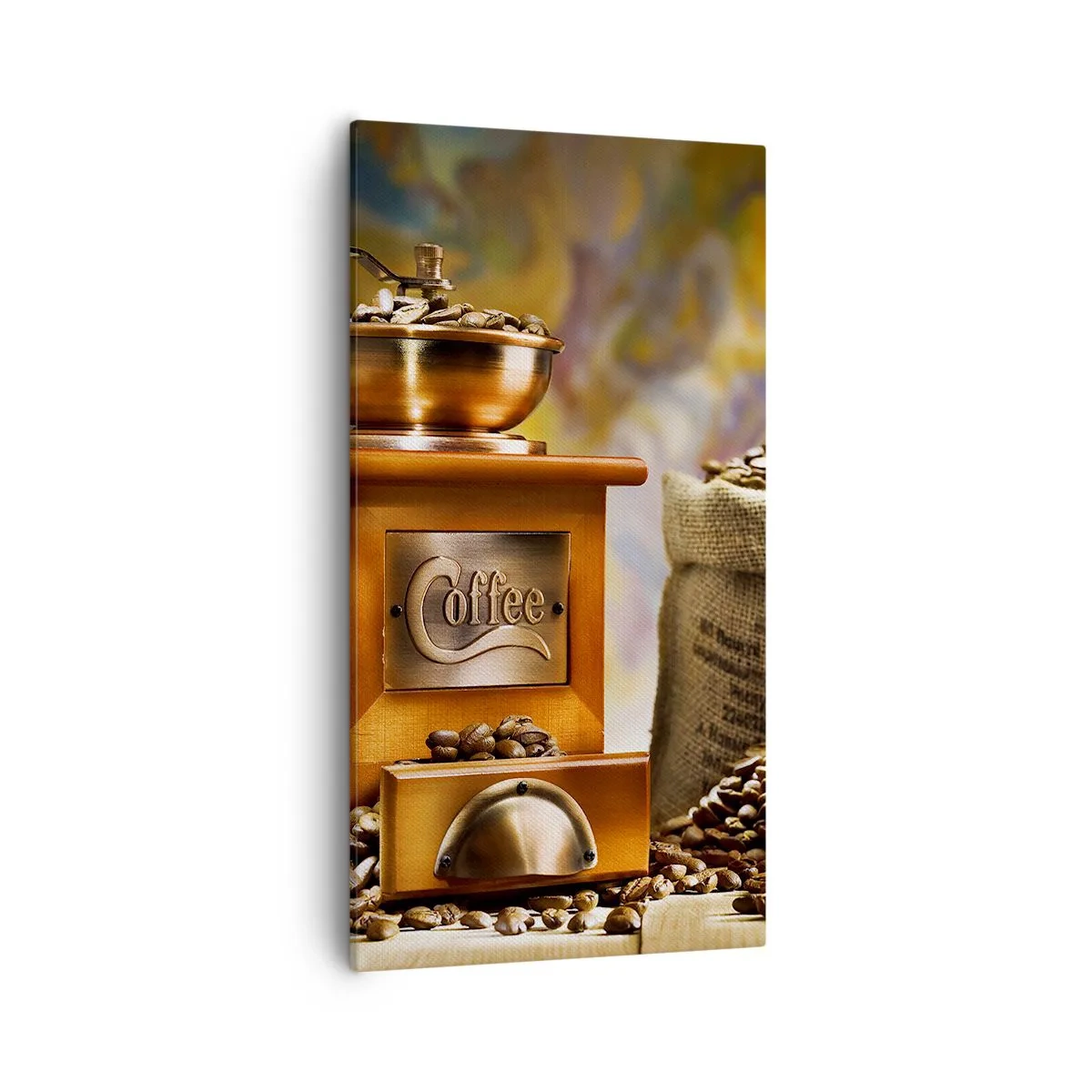 Quadro em tela - A trituração do grão, o ruído do moedor - 55x100 cm