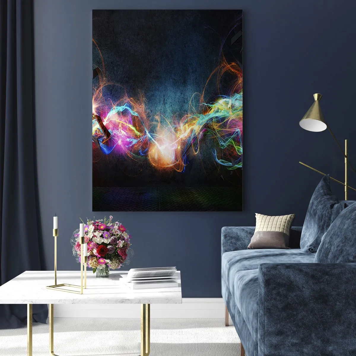Quadro em vidro - Com alegria contra a escuridão - 50x70 cm