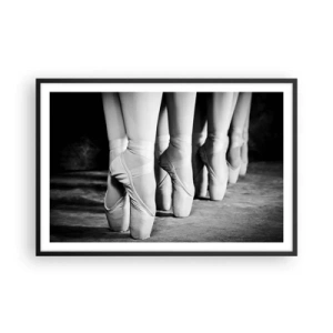 Pôster com moldura preta - Juntos, com leveza - 91x61 cm