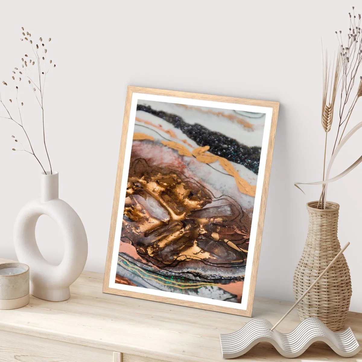 Pôster com moldura de carvalho claro - O elemento terra - 70x100 cm