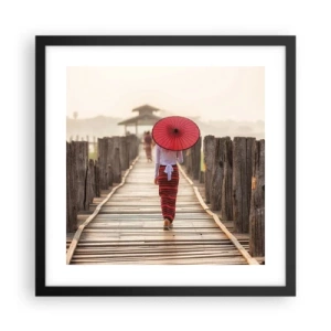 Pôster com moldura preta - Na ponte velha - 40x40 cm