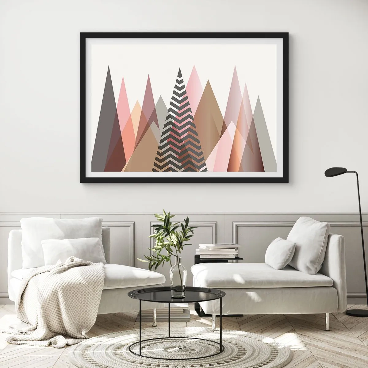 Pôster com moldura preta - Vista piramidal - 70x50 cm