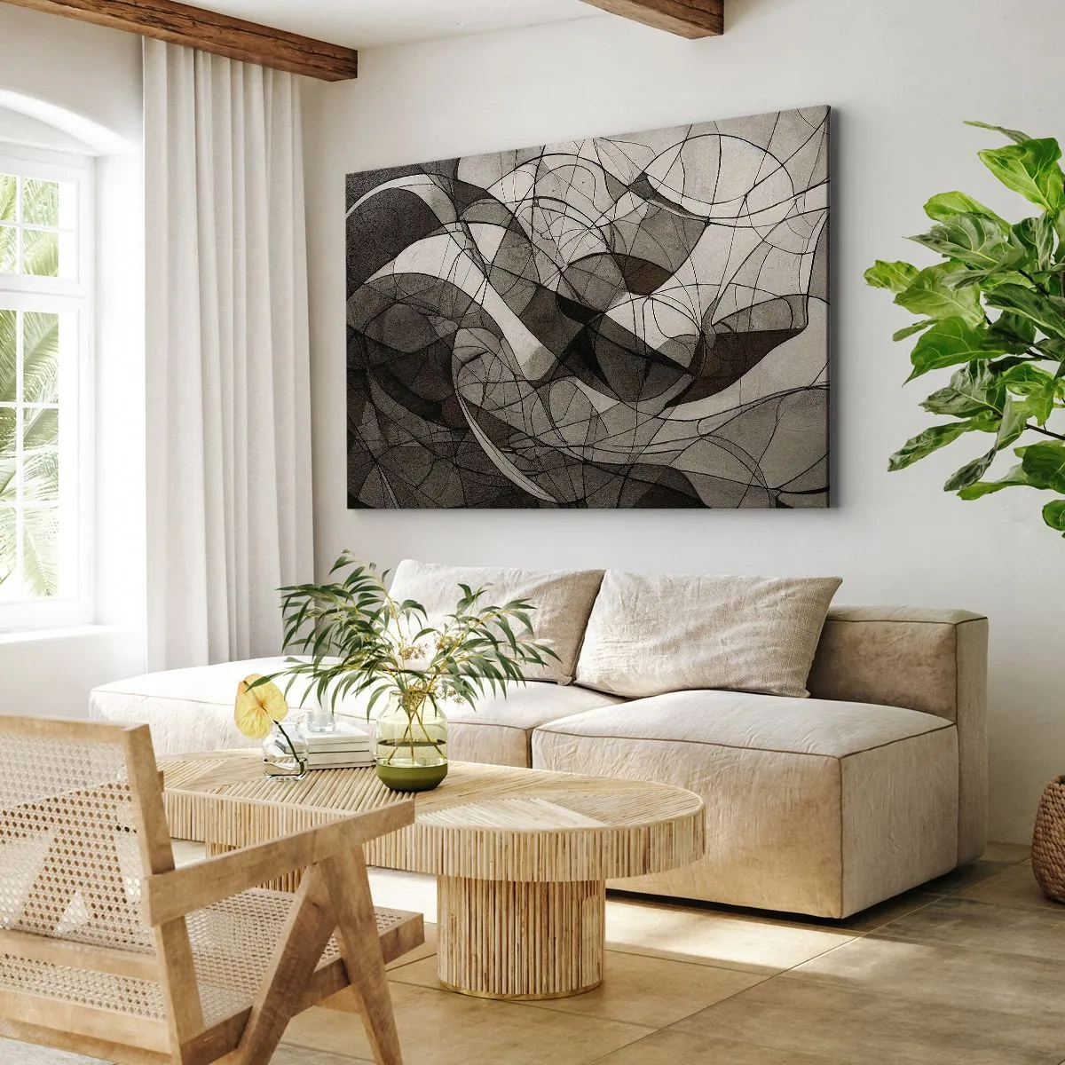 Quadro em tela - Circulação das cores da terra - 70x50 cm