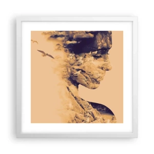 Pôster em moldura branca - Linda por natureza - 40x40 cm