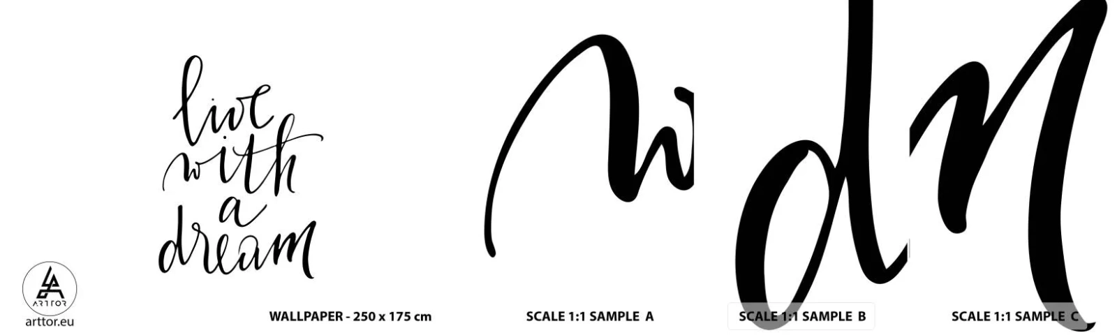 Amostra de papel de parede autocolante Deluxe Sticker - Of course - Tipografia, Afirmação, Máxima - 100x30 cm