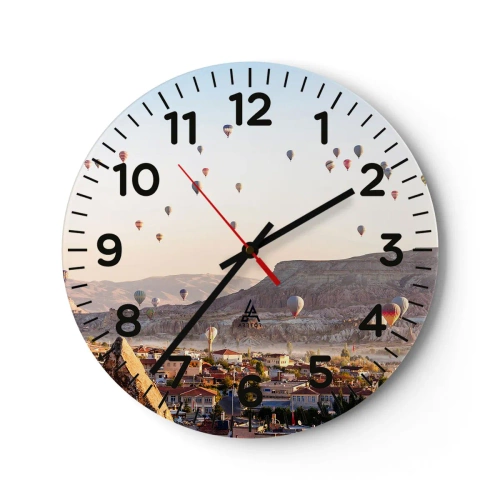 Relógio de parede - Relógio em vidro - Como navios no céu - 40x40 cm