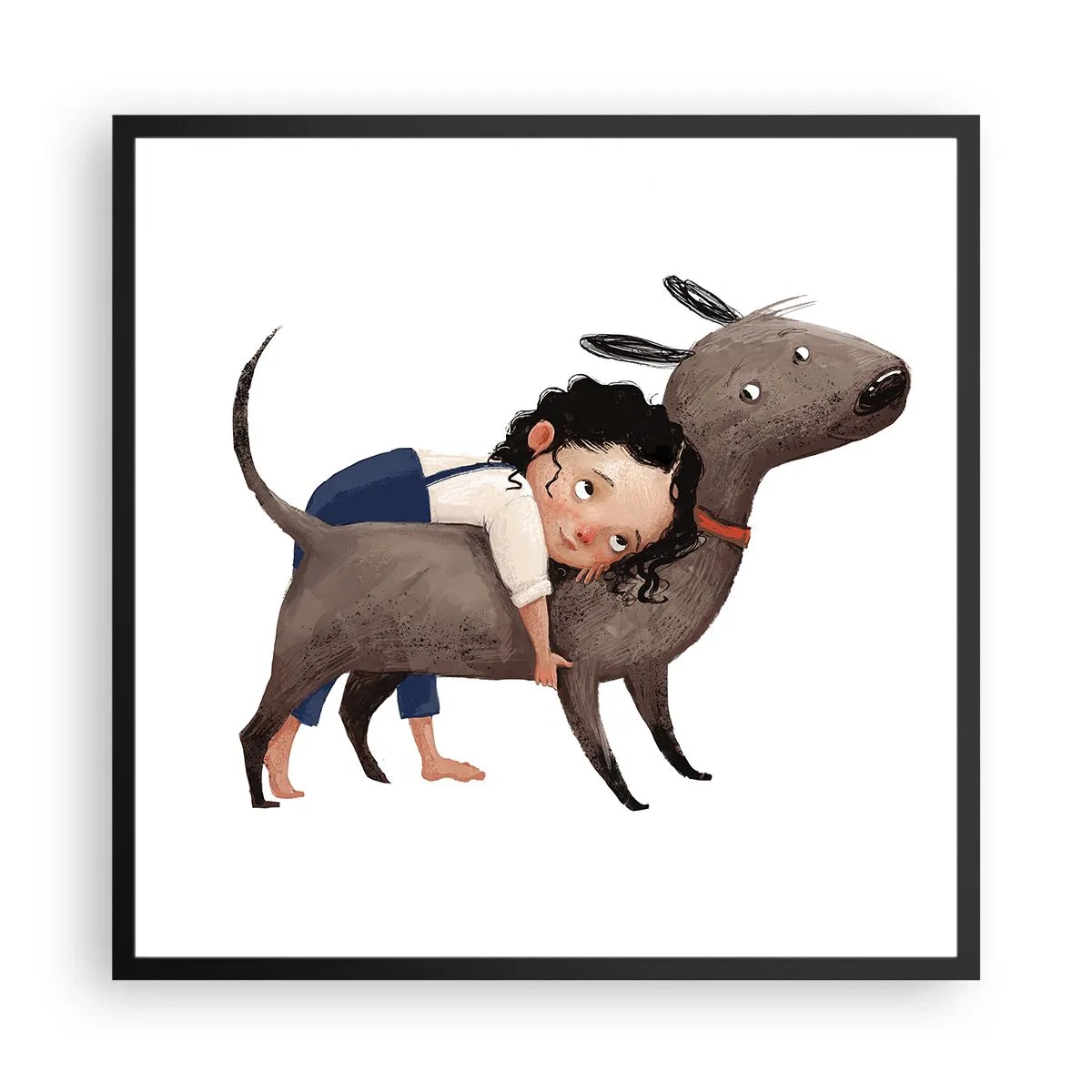 Pôster com moldura preta - Melhores amigos - 60x60 cm