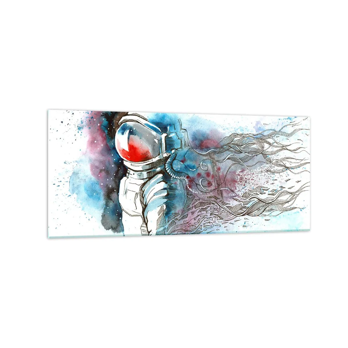 Quadro em vidro - Sozinho com o espaço - 120x50 cm