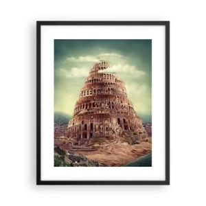 Pôster com moldura preta - Torre de babel - 40x50 cm