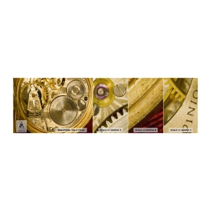 Amostra de papel de parede Premium Canvas - Mova-se com o tempo - Relógio, Mecanismo de Relógio, Vintage - 100x30 cm