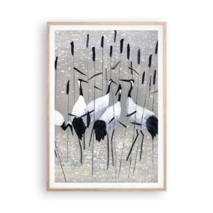 Pôster com moldura de carvalho claro - Entre os seus - 70x100 cm