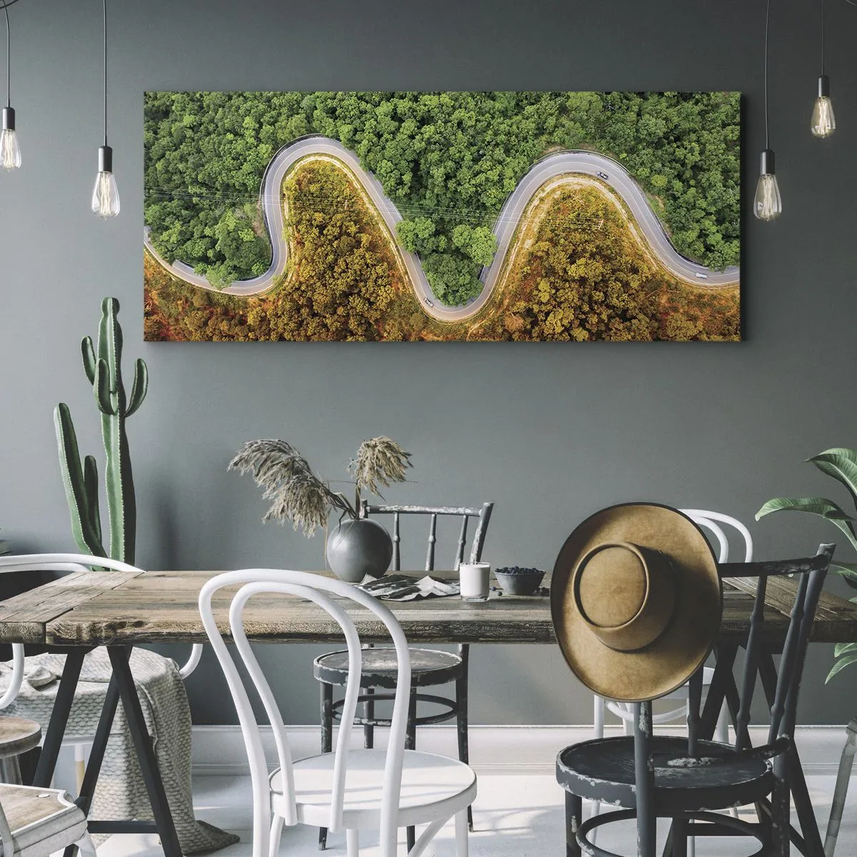 Quadro em tela - Fronteiras e descobertas - 100x40 cm