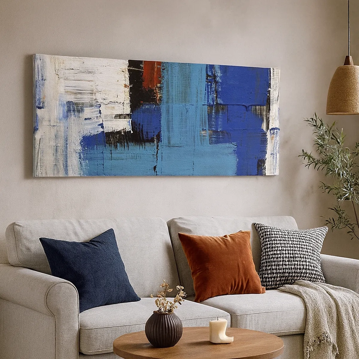 Quadro em tela - O segredo do azul - 30x30 cm