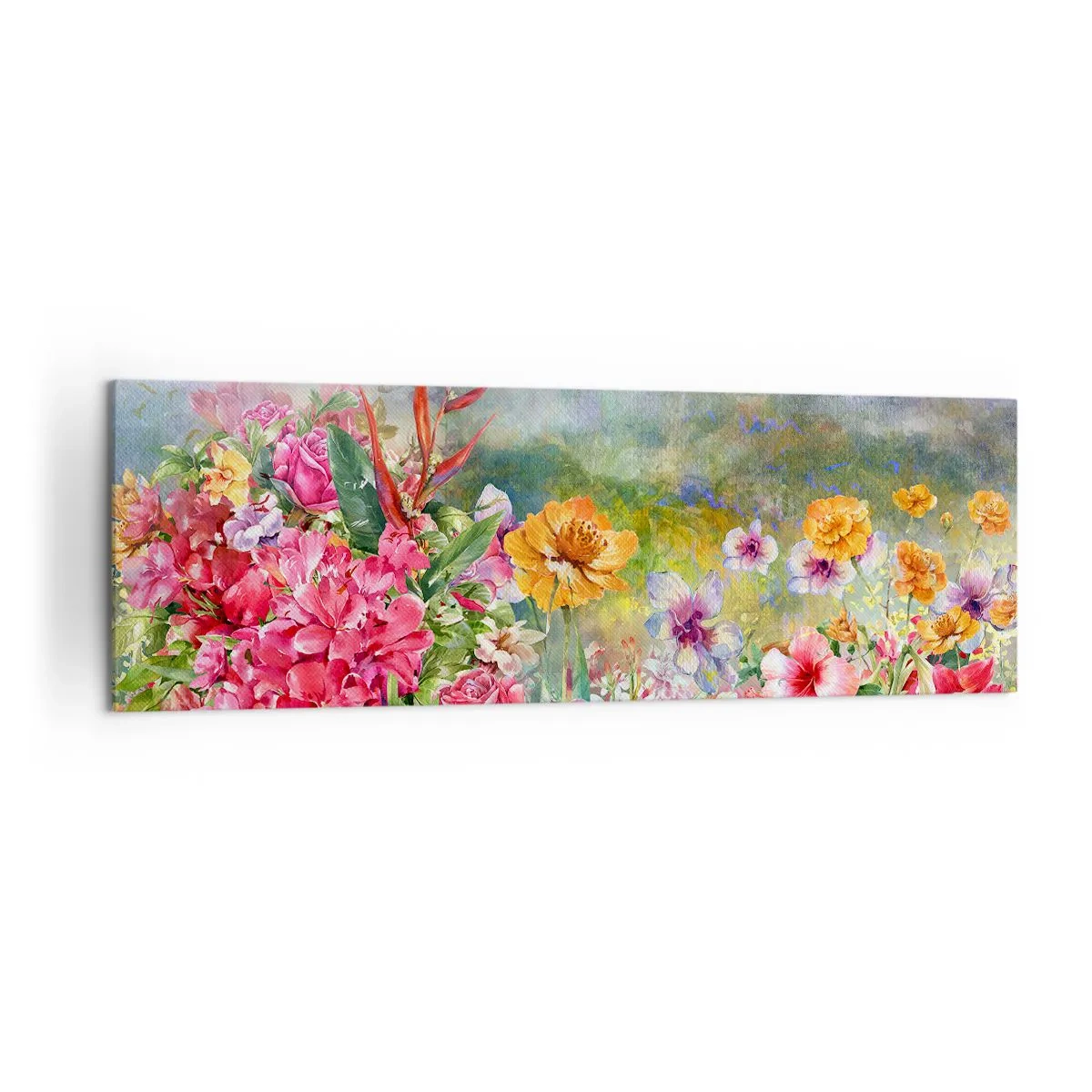 Quadro em tela - O jardim que enlouqueceu - 160x50 cm