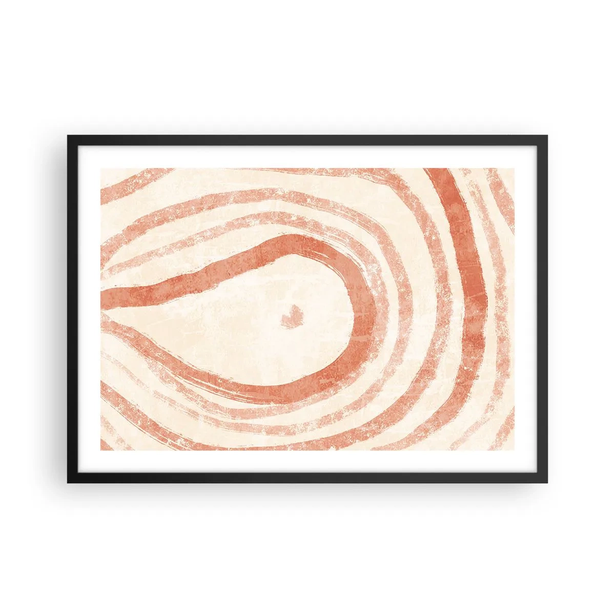 Pôster com moldura preta - Círculos de coral – composição - 70x50 cm