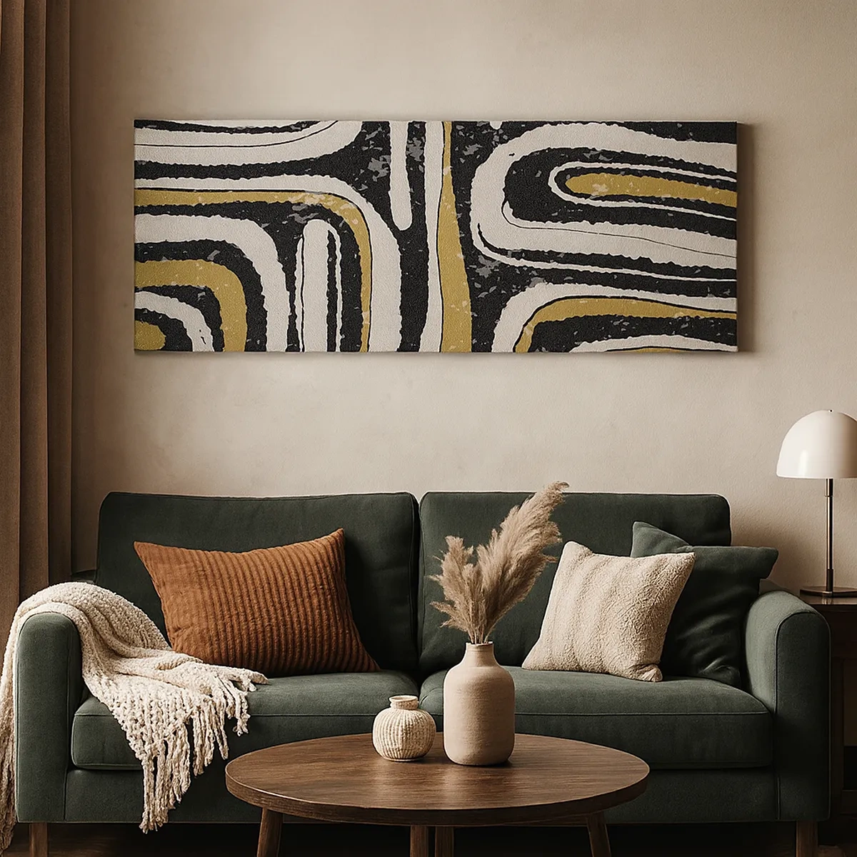 Quadro em tela - Composição: estradas e becos - 30x30 cm