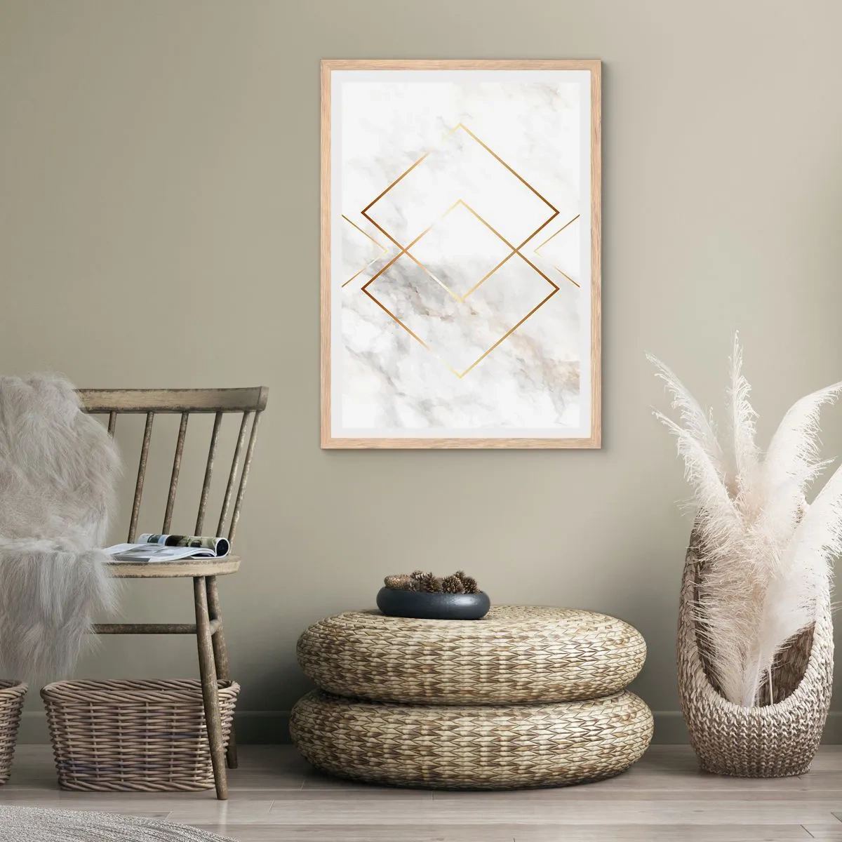 Pôster com moldura de carvalho claro - Vista ao infinito - 61x91 cm