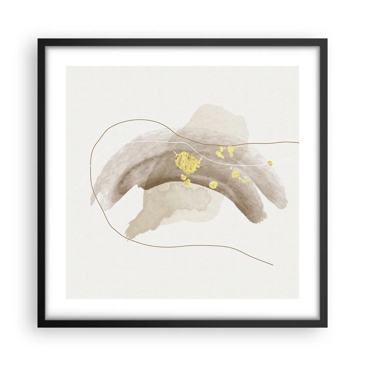 Pôster com moldura preta - Encontrado no espaço - 50x50 cm
