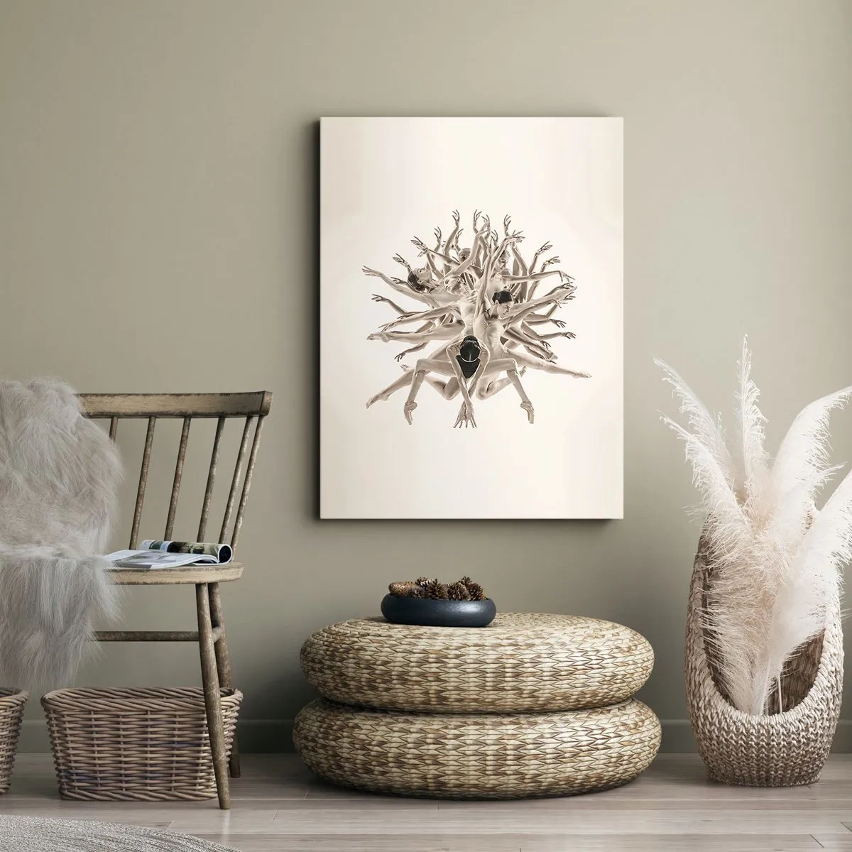 Quadro em tela - Florescendo na dança - 45x80 cm