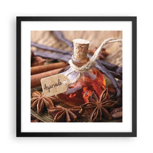 Pôster com moldura preta - Rumo à unidade do corpo e do espírito - 40x40 cm