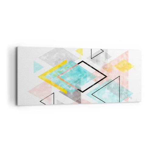 Quadro em tela - Jogo geométrico - 100x40 cm