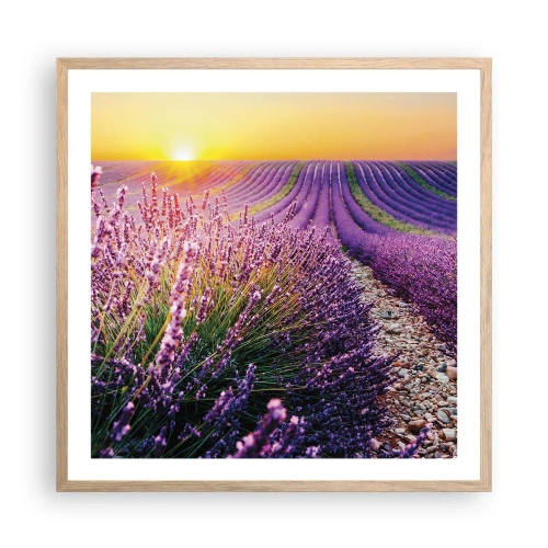Pôster com moldura de carvalho claro - Prado perfumado - 60x60 cm