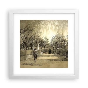 Pôster em moldura branca - Um momento capturado por uma pena - 30x30 cm