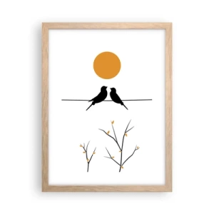 Pôster com moldura de carvalho claro - A noite dos rouxinóis - 30x40 cm