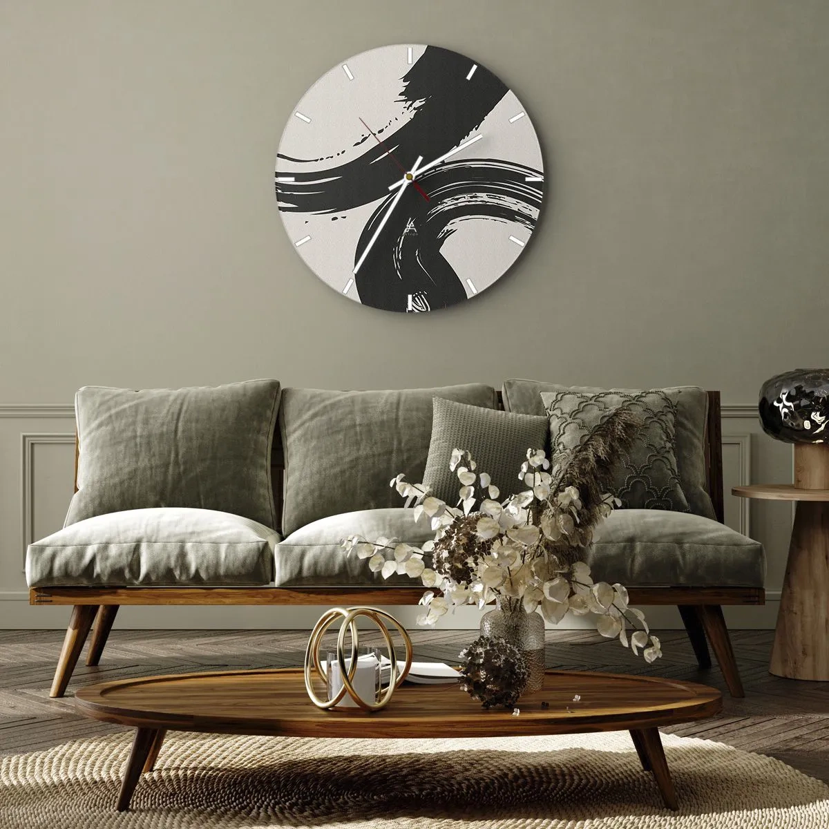 Relógio de parede - Relógio em vidro - Varrer e circular - 40x40 cm