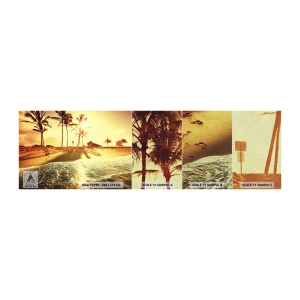 Amostra de papel de parede Premium Sand - Califórnia à tarde - Paisagem, Praia, Coqueiro - 100x30 cm
