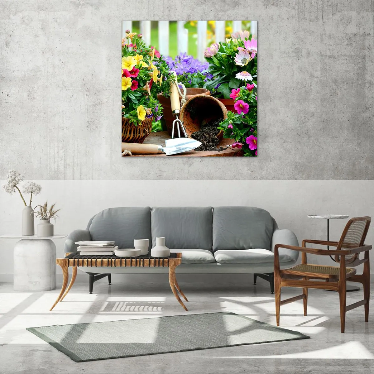 Quadro em vidro - Jardim da Joana - 50x50 cm