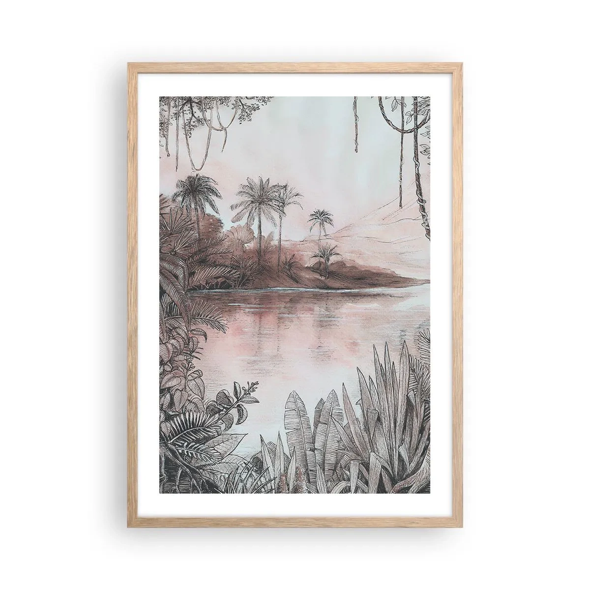 Pôster com moldura de carvalho claro - Diário de um explorador do século 19 - 50x70 cm