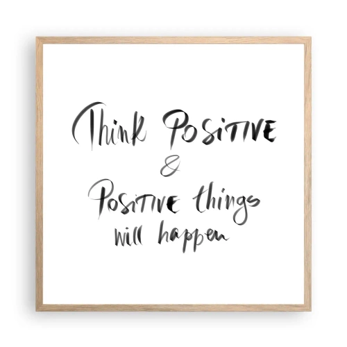 Pôster com moldura de carvalho claro - Como viver? - 60x60 cm