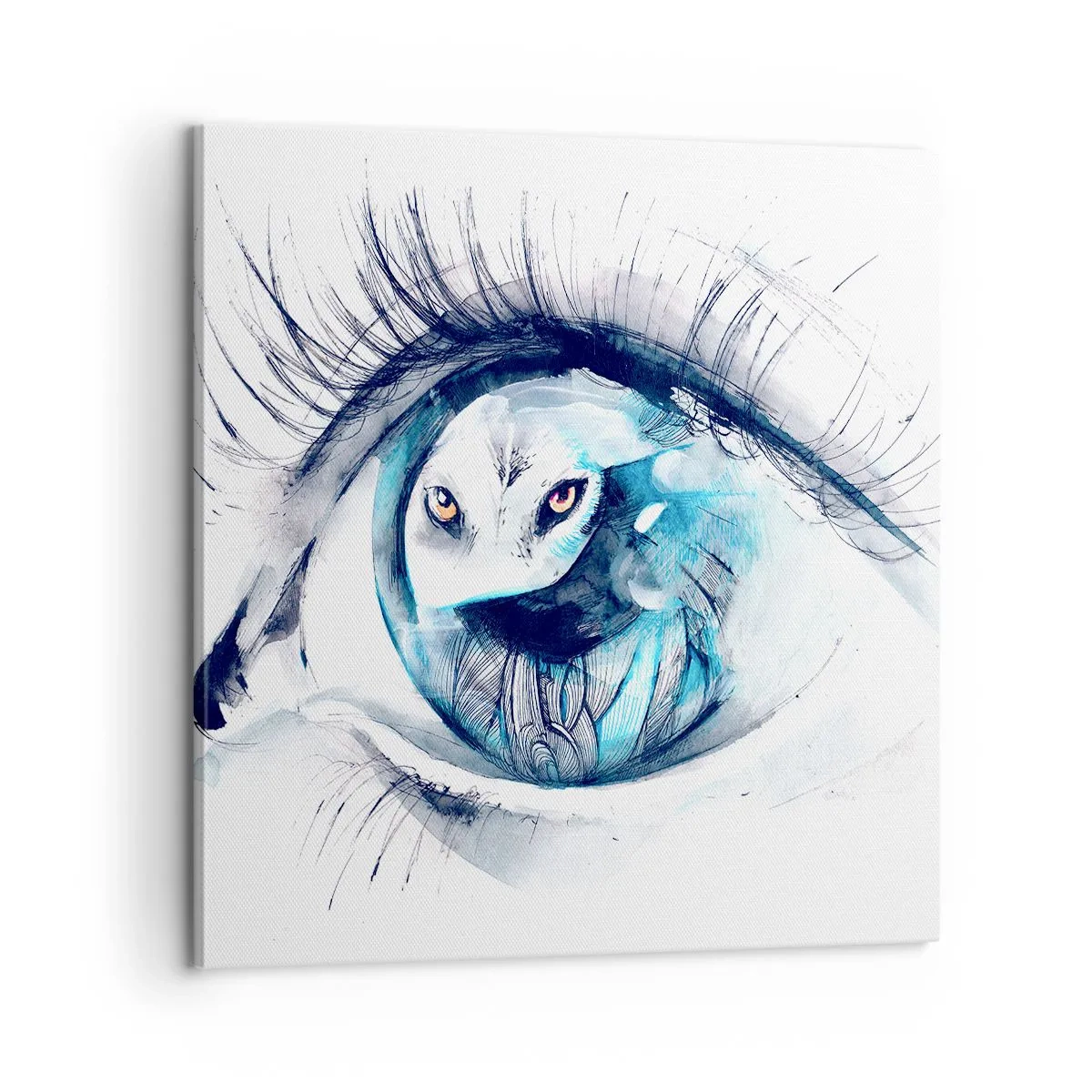 Quadro em tela - Cara a cara com o selvagem - 60x60 cm