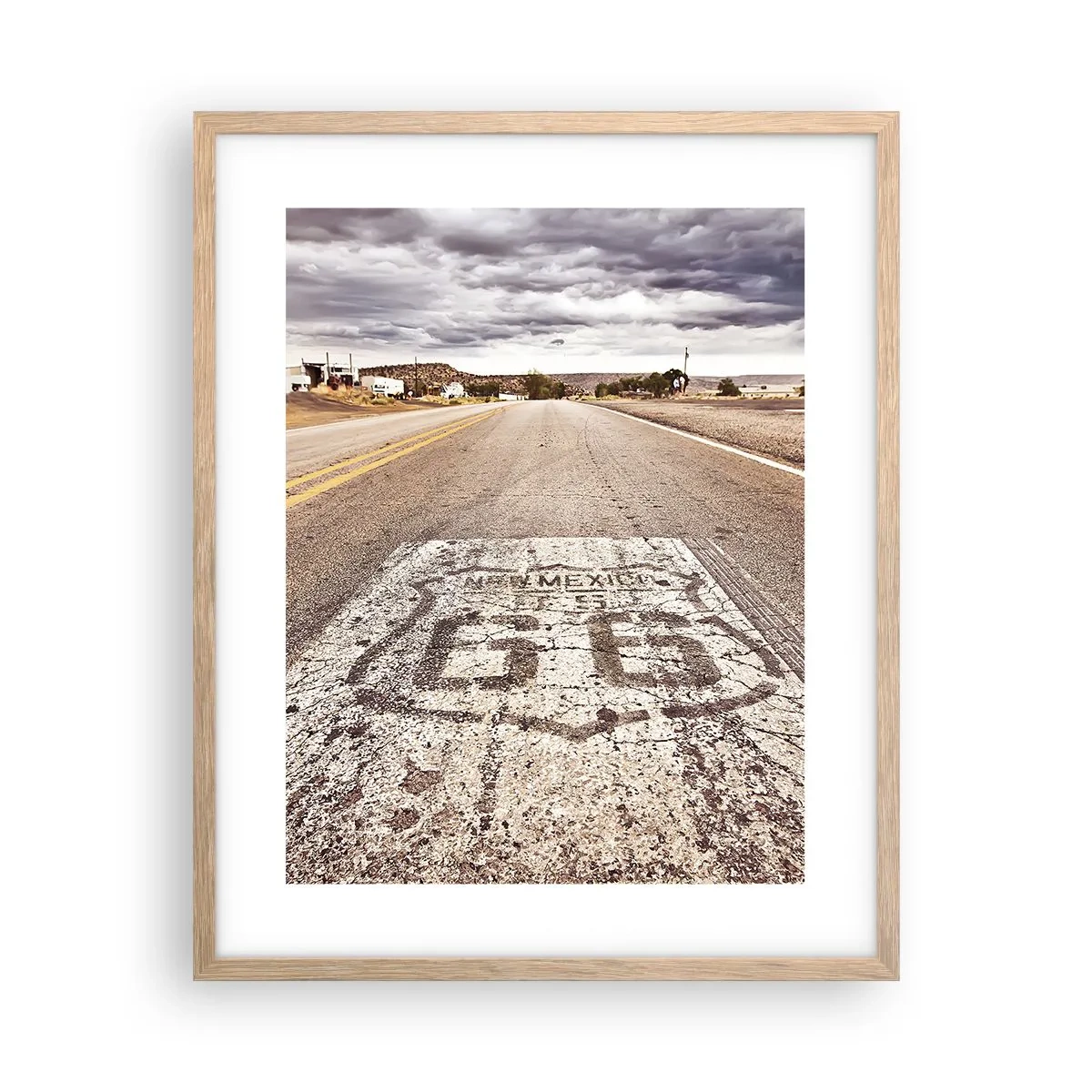 Pôster com moldura de carvalho claro - Mother Road - uma lenda americana - 40x50 cm